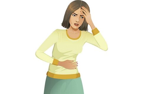 Dor abdominal debido a parasitos no corpo